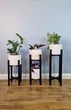 Подставки для вазонов деревянные WoodDecor комплект в черном цвете - изображение 1