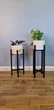 Подставки для цветов и вазонов деревянные WoodDecor комплект в черном цвете высокая и средняя - изображение 3