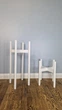Комплект подставок 2 шт. для вазонов, цветов из дерева WoodDecor белого цвета высокая и низкая - изображение 2