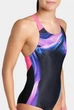 Купальник закритий для жінок Arena DREAMHLINE SWIMSUIT V BACK чорний, фіолетовий, бірюзовій Жінки 38 - зображення 7
