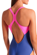 Женский купальник Arena SPIDER WEB SWIMSUIT V BACK синий размер 38 (007988-890) - изображение 4