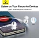 Навушники Type-C з мікрофоном провідні Baseus Enock In-Ear Noise Isolation (Type-C, DAC, 1.1 m). White - зображення 7
