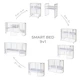 Дитяче ліжко-трансформер Ingvart Smart Bed 9 в 1 Round (72*72) з серцями (Бірюзовий) - зображення 14