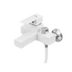 Смеситель для ванны Plamix Kubus-009 EURO SET White (со шлангом, воронкой и кронштейном) (PM0673) - изображение 4