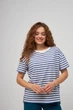 Футболка у смужку з розрізами Wear me S Молочний (синя смужка) (18_25_35-1_12431) - изображение 1