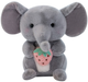 Maskotka-przytulanka Lean Toys Słoń z truskawką Szary 23 cm 22159 (5905991045151) - obraz 1