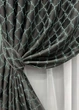 Комплект готових штор VR-Textil Жакард SAPFIR № 1754ш Графітовий з бірюзовим 100х300 см 2 шт (31-815) - зображення 5
