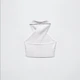 Топ жіночий Zara White Crossed Halter Top S Білий (1044\164\250) - изображение 7