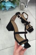 Босоножки женские замшевые на каблуке (757-6) 36р черные - изображение 6