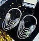 Женские длинные сережки с многослойными подвесками стразами jewelry Серебристый - изображение 8