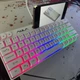 Мультимедійна міні-клавіатура Aula F3061 біла з RGB підсвічуванням та підставкою для телефона мембранна дротова - зображення 5