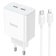 Адаптер сетевой HOCO Type-C to Lightning Cable Leader dual port(2C) charger C108A |2Type-C, 35W/3A, PD/QC| - изображение 1