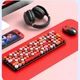 Бездротова клавіатура та миша T-Wolf TF350 Colorful, 2.4G, 800-1600DPI, Чорний/Червоний - зображення 5