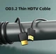 Кабель HDMI Slim, 2K 144Hz (4K 60Hz) Тонкий (3.2mm), 1m (100cm) Black - изображение 6