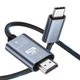 Кабель 4K 60Hz Type-C to HDMI 2m, металл, нейлон, Black-Grey (TH001-MN20KG-460) - изображение 1