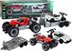 Zestaw zabawek Lean Toys Auto terenowe z lawetą Czerwone + Pojazd sportowy (17490) (5905991003205) - obraz 2