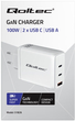 Ładowarka sieciowa Qoltec GaN 100W 5-20V 2x USB-C PD QC 3.0 White (5901878518268) - obraz 3