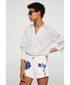 Джинсовые шорты Mango 32 eur размер белые 23077621 - изображение 1