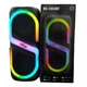 Портативна бездротова Bluetooth колонка акумуляторна 2x25 Вт FM-радіо міні валіза з RGB LED підсвічуванням 50W 51x21 x21см UKC MS-2054BT - зображення 2