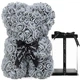 Букет-Медведик из 3D роз Teddy Bear 25см в подарочной коробке серый - изображение 1