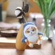 Брелок-игрушка плюшевый котик в синем костюме акулы 12 см - изображение 1