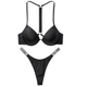 Купальник Victoria Secret з push up з стрічкою зі стразів на спинці 34С + стрінги S зі стразами - зображення 1