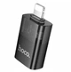 Адаптер Hoco UA36 iP male to USB female OTG transparent adapter Black - зображення 2