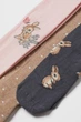 Колготки бавовняні з принтом для дівчинки H&M 0665542-027 092 см (18-24 months) бежевий - зображення 2