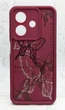 Чохол Shock Case для Oppo A40m бампер силіконовий колір бордовий малюнком метелика - зображення 1