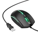 Миша Hoco GM37 Wonderful gaming luminous, ігрова, дротова, USB, 800-2400DPI, 1.4m, Чорний - зображення 2