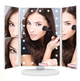 Зеркало для макияжа с подсветкой тройное Magnifying Mirror 22 светодиода питание от 4 батареек AAA или USB 24х16 см - изображение 1