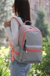 Рюкзак с водоотталкивающей тканей Tigernu T-B9030B, объём 21 л, для ноутбуков 15.6", полиэстер, Серый с оранжевым (T-B9030BG) - изображение 5