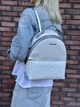 Рюкзак жіночий Michael Kors Sheila Medium Logo Backpack Silver білий (35F4S6HB6M) - зображення 7