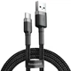 Кабель зарядный Baseus USB Type A - USB Type C Cafule нейлоновый кабель QC3.0 2A 3 м Black-Grey (CATKLF-UG1) - изображение 1