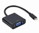 Адаптер USB 3.1 Type-C (M) - VGA / Full HD@60Hz (F), Cablexpert A-CM-VGAF-01 Black, 15 см - зображення 1