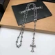 Ланцюжок у стилі Chrome Hearts з хрестом DS000071 - изображение 2