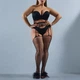 Колготы средняя сетка сексуальные черные капронки с открытым доступом чулки с поясом 875290 S-XXXXL - изображение 1