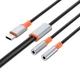 Аудіо-перехідник XO NB-R269B Type-C to dual AUX 3.5мм 1.2м black - изображение 3