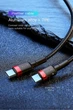 USB кабель Type-C на Type-C BASEUS Cafule Flash charge (2m, PD2.0 60W, 20V 3A). Black-Red - изображение 7