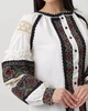 Вишита сорочка з геометричним орнаметом та мереживом S молочний (5912) - изображение 3