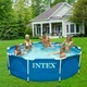 Бассейн каркасный Intex 28200-4 круглый на 4485 л из ПВХ и стали с картриджным насосом, тентом и подстилкой 305x76 см Синий (124-9-28200-4) - изображение 9