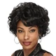 Парик короткий черный волнистый, термоволокно VC curly black - изображение 1