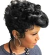 Парик короткий черный волнистый, термоволокно VC curly black - изображение 3