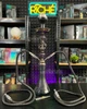 Кальян на 2 трубки на 2 персони Hookah Dino заввишки 56 см із силіконовою чашею та калаудом Чорний - зображення 1