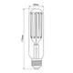 Лампочка Videx LED Filament T38F 24W E27 5000K (VL-T38F-24275) - зображення 2