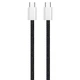 Дата кабель USB-C to USB-C 2.0m (braided cotton) (PD Fast Charging 60W) 3.0А black ColorWay (CW-CBPDCC068-BK) - зображення 2