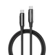 Дата кабель USB-C to USB-C 2.0m (PVC+Aluminum Alloy) (PD Fast Charging 240W) 5А black ColorWay (CW-CBPDCC070-BK) - изображение 1