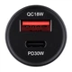 Автомобильное зарядное устройство BREVIA ePower DualCharge 30W 1xUSB-C 1xUSB-A для авто черное зарядка для смартфонов и планшетов (DO-LI_33S) - изображение 3