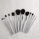 Zestaw pędzli do makijażu Tools For Beauty Mimo srebrno-czarny 12 szt (5903018900285) - obraz 2