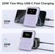 Магнітна батарея (повербанк) UGREEN Uno 20вт Qi2 10,000mAh Magsafe Power Bank з дисплеєм та швидкісною зарядкою - Purple - зображення 4